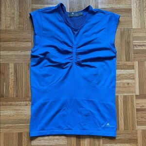 ADIDAS BY STELLA MCCARTNEY Barricade Ruched Blue Training Running Tank Top L